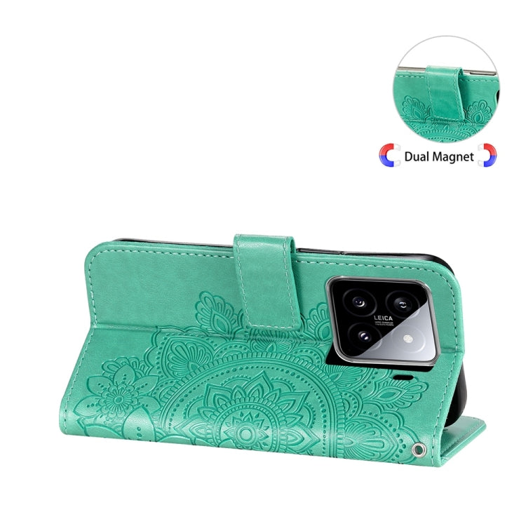 For Xiaomi 15 Seven-petal Flowers Embossing Leather Phone Case