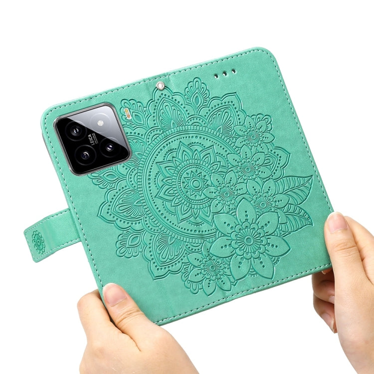 For Xiaomi 15 Seven-petal Flowers Embossing Leather Phone Case