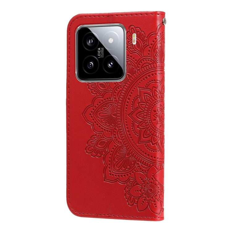 For Xiaomi 15 Seven-petal Flowers Embossing Leather Phone Case