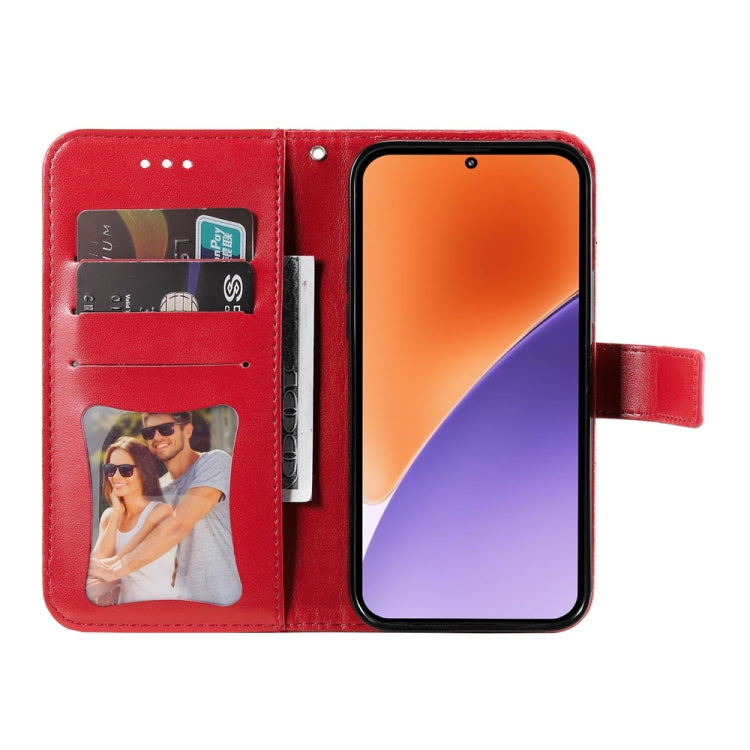 For Xiaomi 15 Seven-petal Flowers Embossing Leather Phone Case