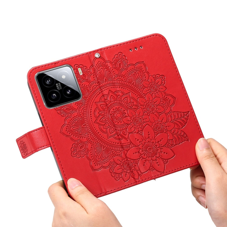 For Xiaomi 15 Seven-petal Flowers Embossing Leather Phone Case