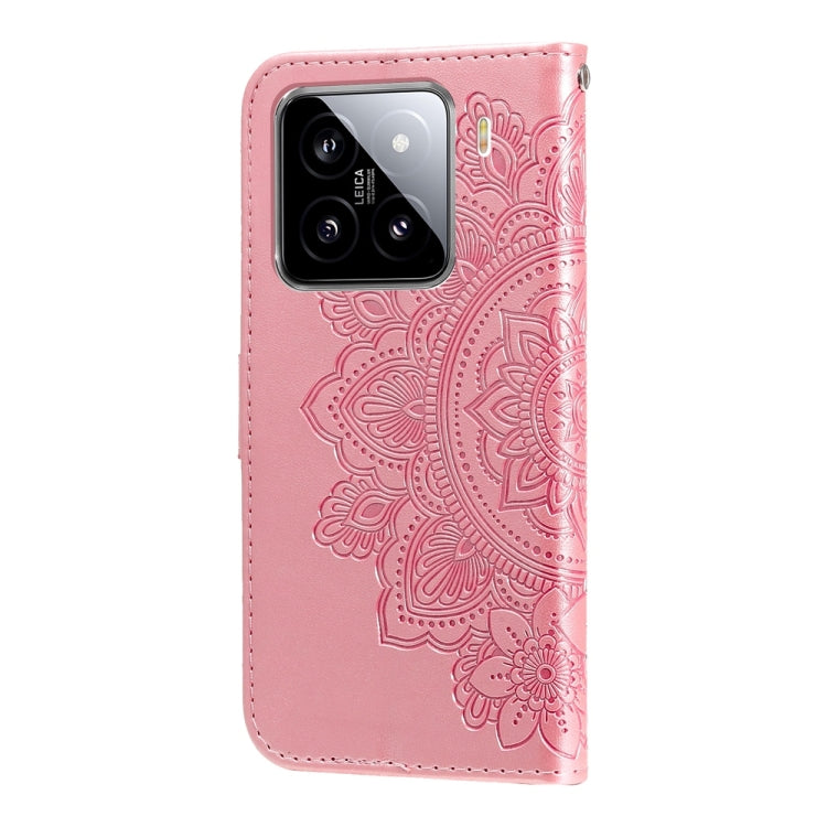 For Xiaomi 15 Seven-petal Flowers Embossing Leather Phone Case