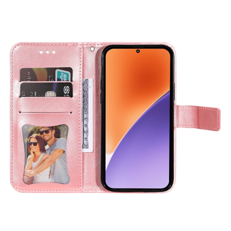 For Xiaomi 15 Seven-petal Flowers Embossing Leather Phone Case