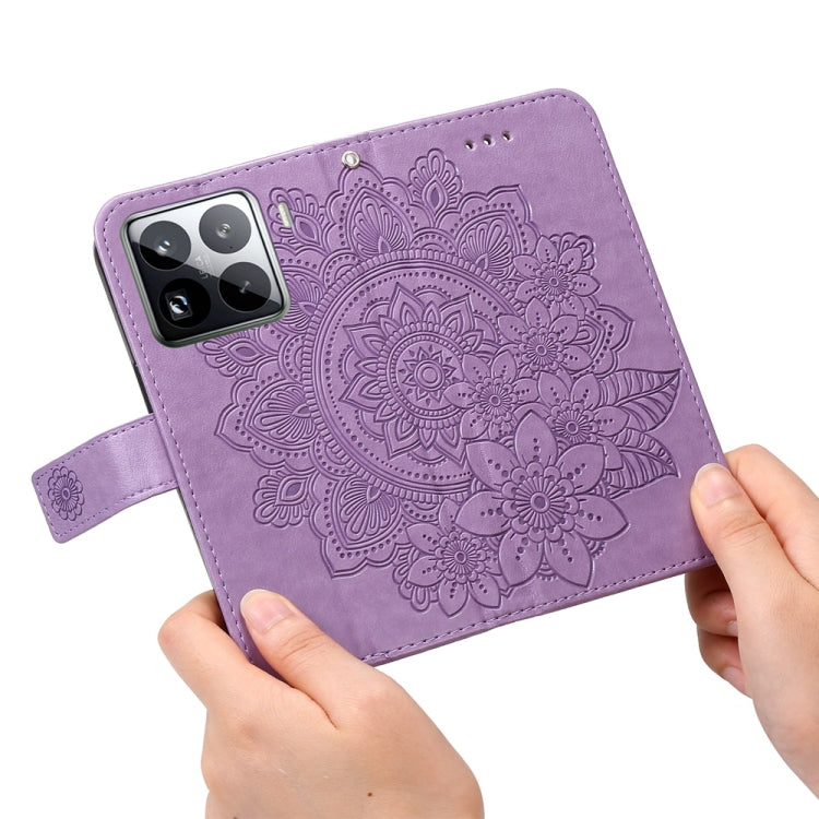 For Xiaomi 15 Pro Seven-petal Flowers Embossing Leather Phone Case