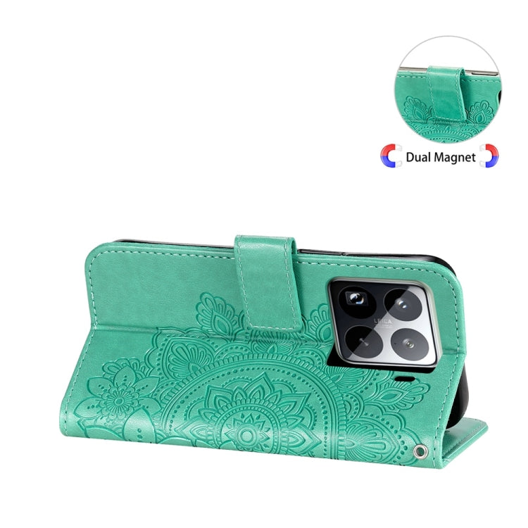 For Xiaomi 15 Pro Seven-petal Flowers Embossing Leather Phone Case