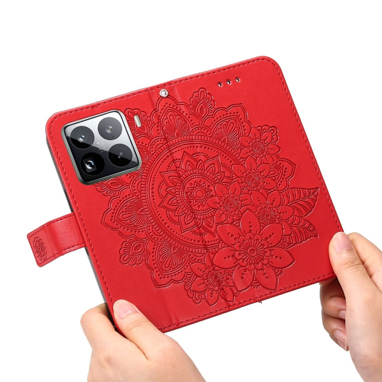 For Xiaomi 15 Pro Seven-petal Flowers Embossing Leather Phone Case