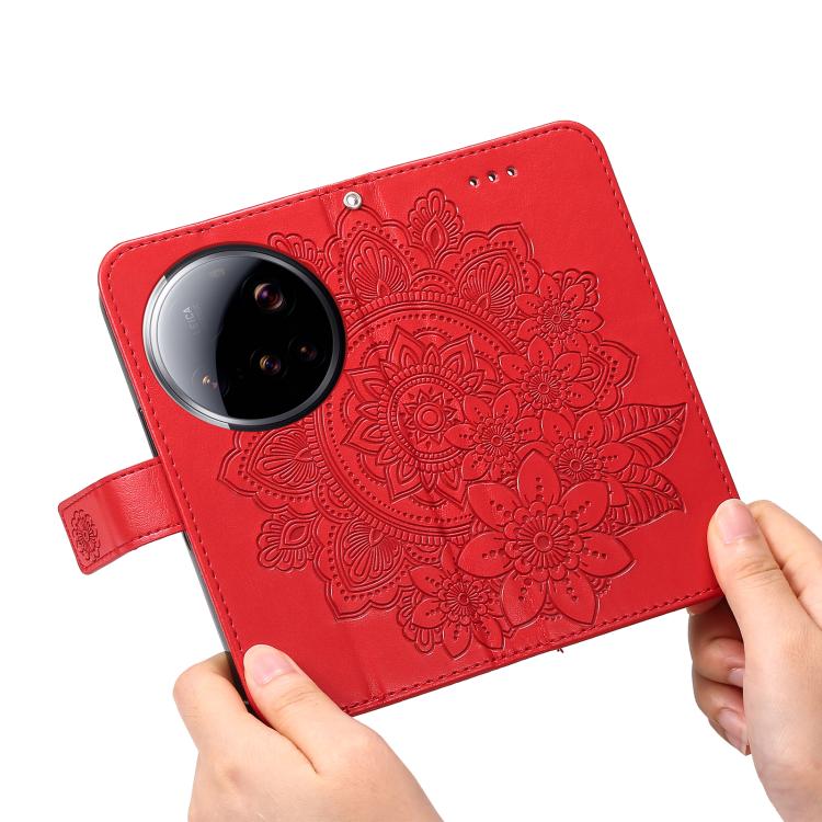 For Xiaomi 15 Ultra Seven-petal Flowers Embossing Leather Phone Case