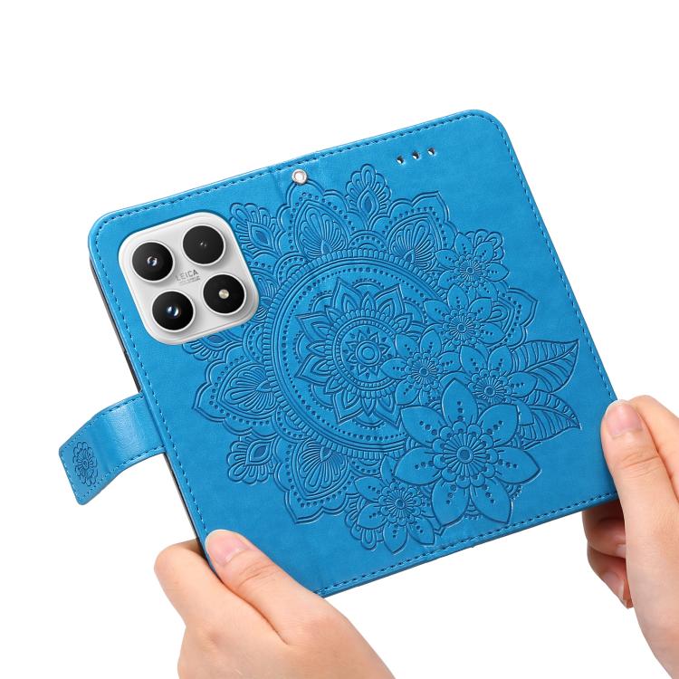 For Xiaomi 17 Seven-petal Flowers Embossing Leather Phone Case