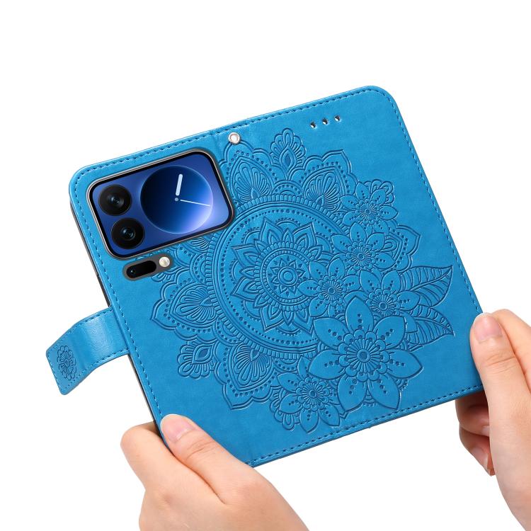 For Xiaomi 17 Pro Seven-petal Flowers Embossing Leather Phone Case