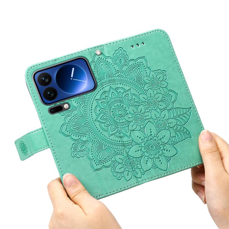 For Xiaomi 17 Pro Seven-petal Flowers Embossing Leather Phone Case