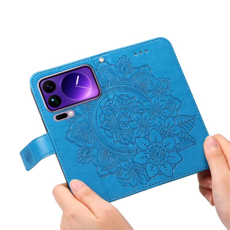 For Xiaomi 17 Pro Max Seven-petal Flowers Embossing Leather Phone Case