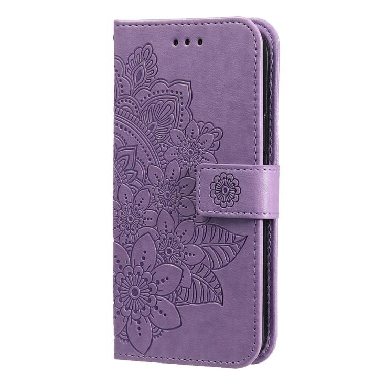 For Xiaomi Poco M7 4G 171mm Seven-petal Flowers Embossing Leather Phone Case
