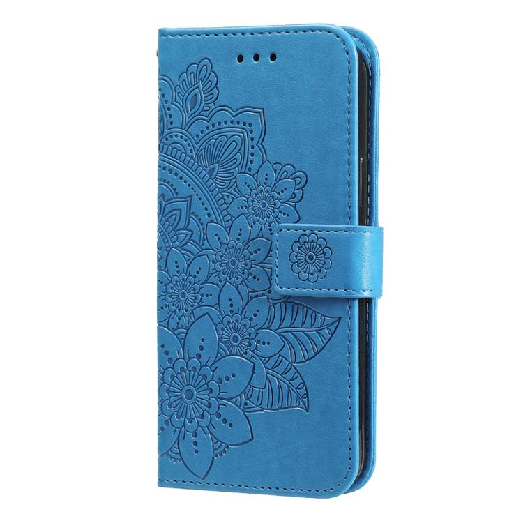 For Xiaomi Poco M7 4G 171mm Seven-petal Flowers Embossing Leather Phone Case
