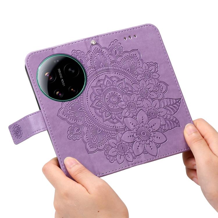 For Xiaomi 17 Ultra Seven-petal Flowers Embossing Leather Phone Case