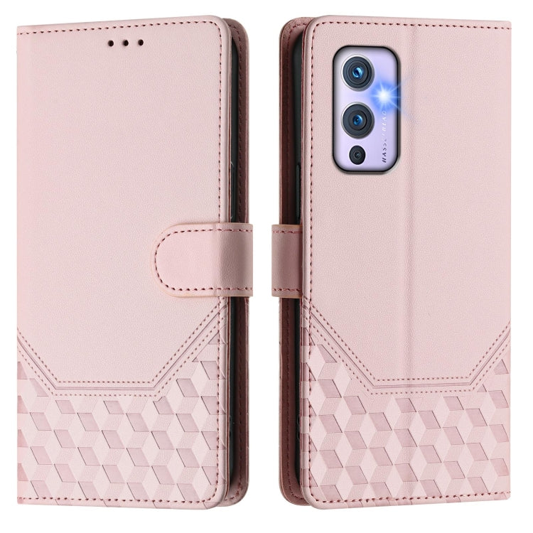 For OnePlus 9 Honeycomb Embossing RFID Leather Phone Case