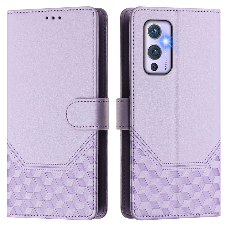 For OnePlus 9 Honeycomb Embossing RFID Leather Phone Case