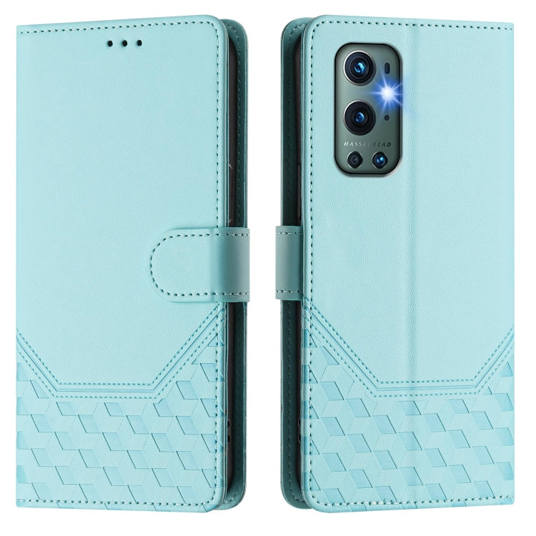 For OnePlus 9 Pro Honeycomb Embossing RFID Leather Phone Case