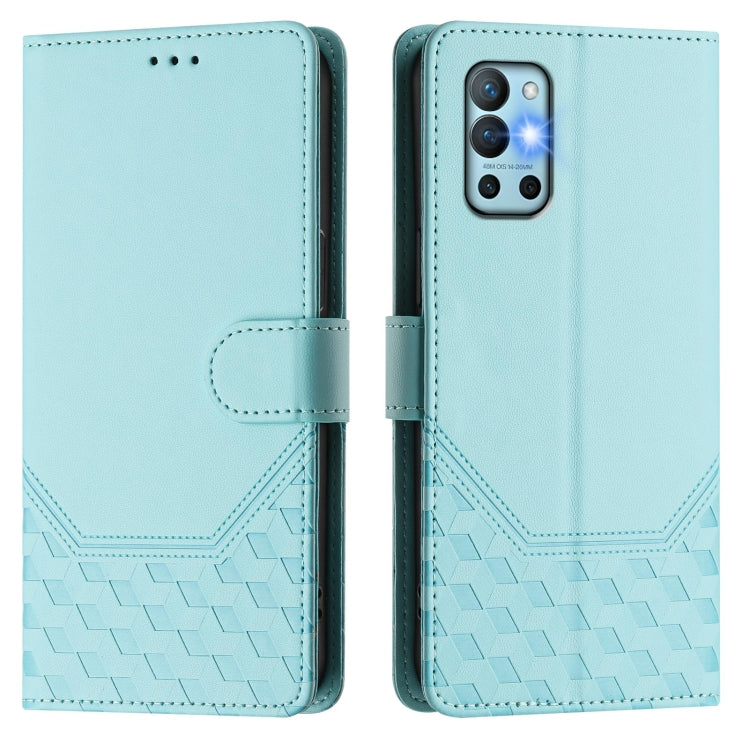 For OnePlus 9R Honeycomb Embossing RFID Leather Phone Case