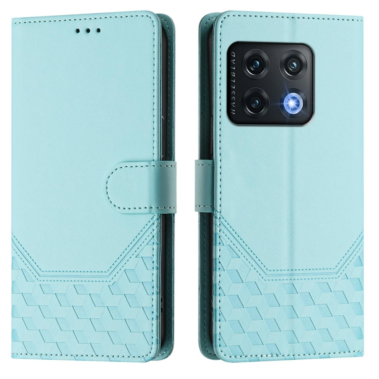 For OnePlus 10 Pro 5G Honeycomb Embossing RFID Leather Phone Case
