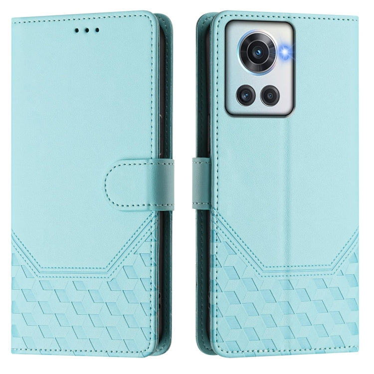 For OnePlus 10R / Ace Honeycomb Embossing RFID Leather Phone Case