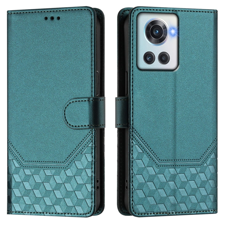 For OnePlus 10R / Ace Honeycomb Embossing RFID Leather Phone Case