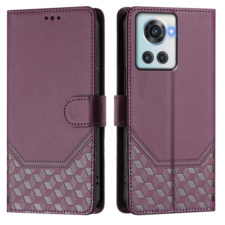 For OnePlus 10R / Ace Honeycomb Embossing RFID Leather Phone Case
