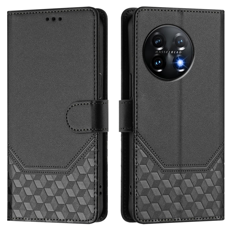 For OnePlus 11 Honeycomb Embossing RFID Leather Phone Case