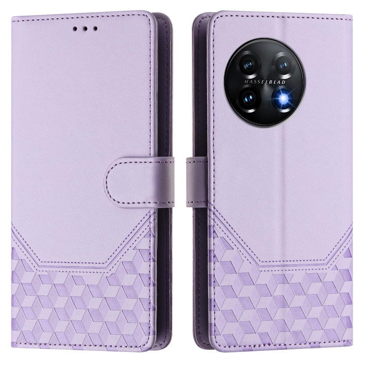 For OnePlus 11 Honeycomb Embossing RFID Leather Phone Case