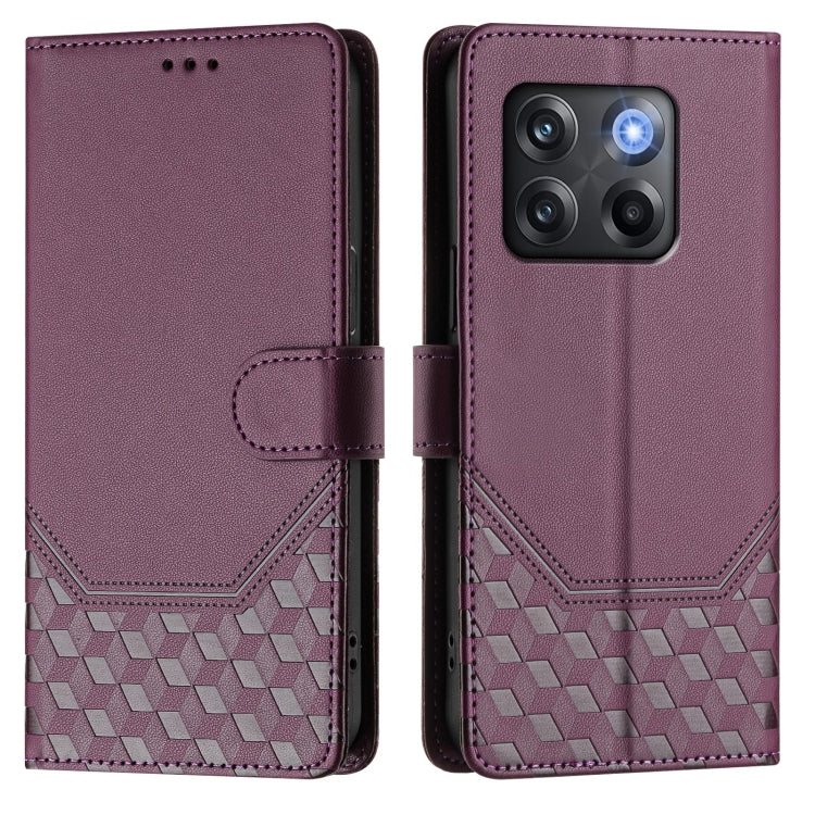For OnePlus Ace Pro 5G / 10T 5G Honeycomb Embossing RFID Leather Phone Case