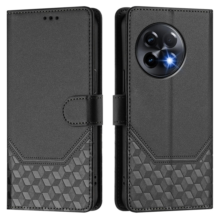 For OnePlus 11R 5G Global Honeycomb Embossing RFID Leather Phone Case