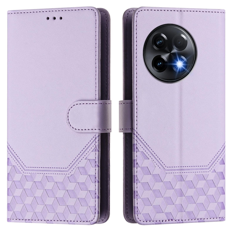 For OnePlus 11R 5G Global Honeycomb Embossing RFID Leather Phone Case