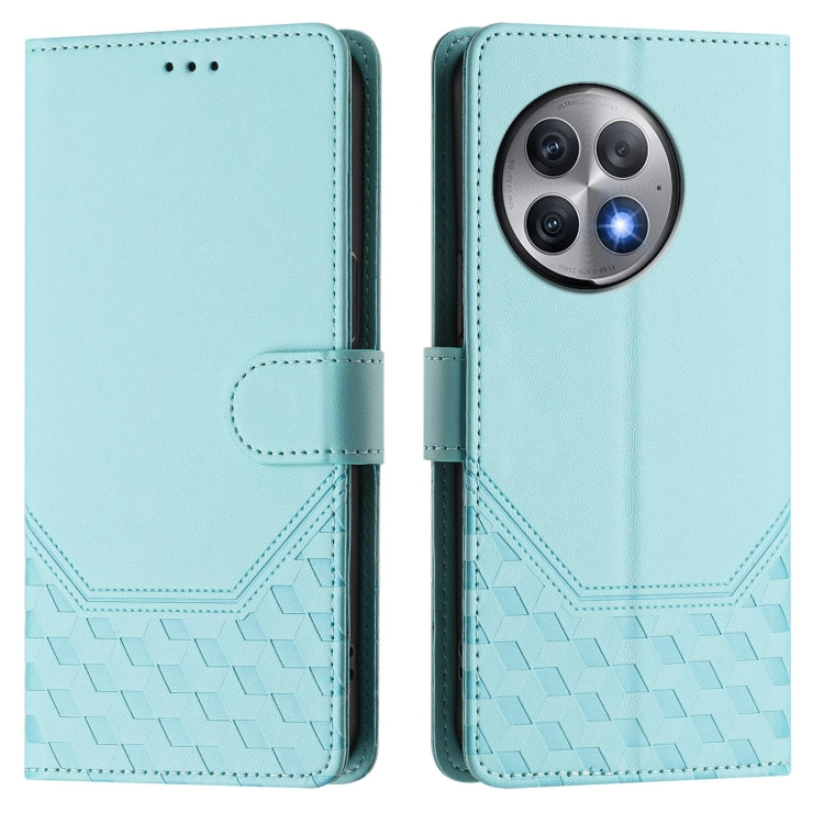 For OnePlus Ace 2 Pro 5G Honeycomb Embossing RFID Leather Phone Case