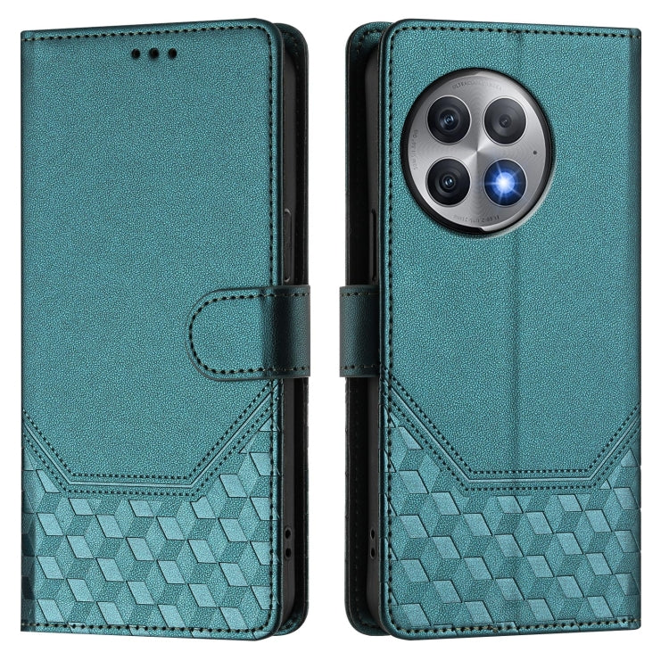 For OnePlus Ace 2 Pro 5G Honeycomb Embossing RFID Leather Phone Case