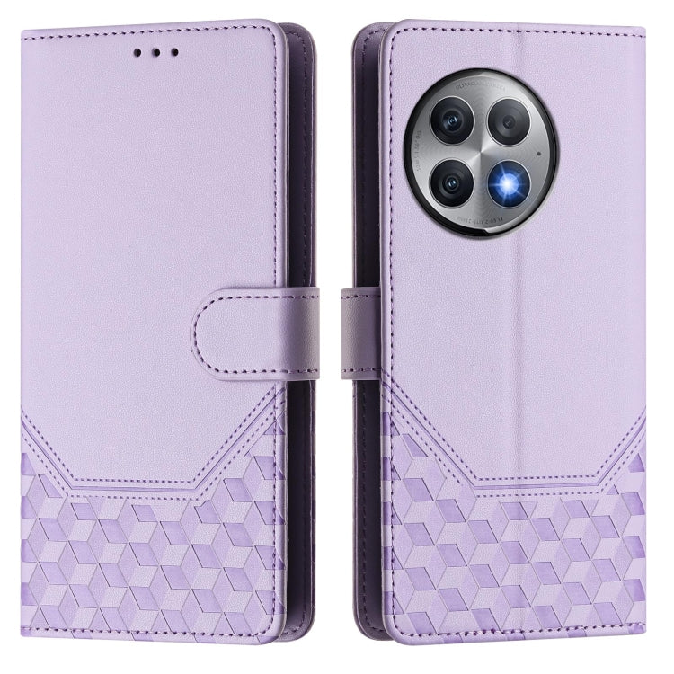 For OnePlus Ace 2 Pro 5G Honeycomb Embossing RFID Leather Phone Case