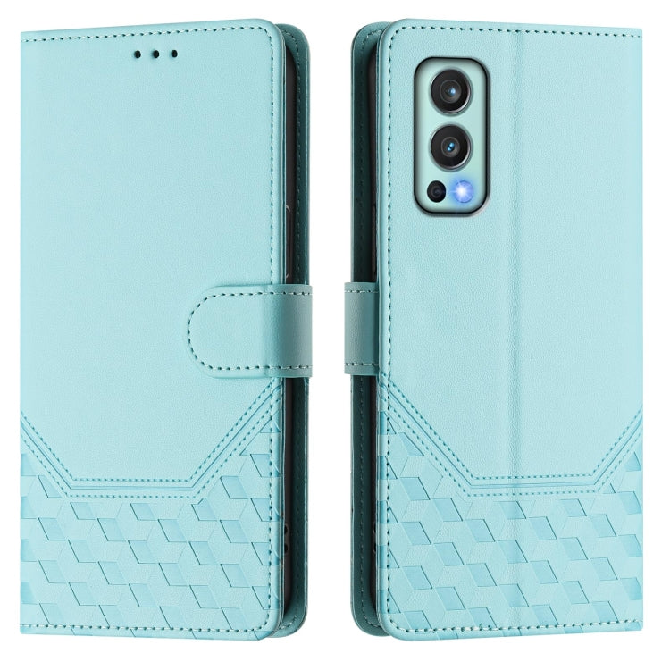 For OnePlus Nord 2 Honeycomb Embossing RFID Leather Phone Case