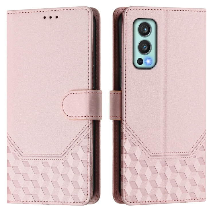 For OnePlus Nord 2 Honeycomb Embossing RFID Leather Phone Case