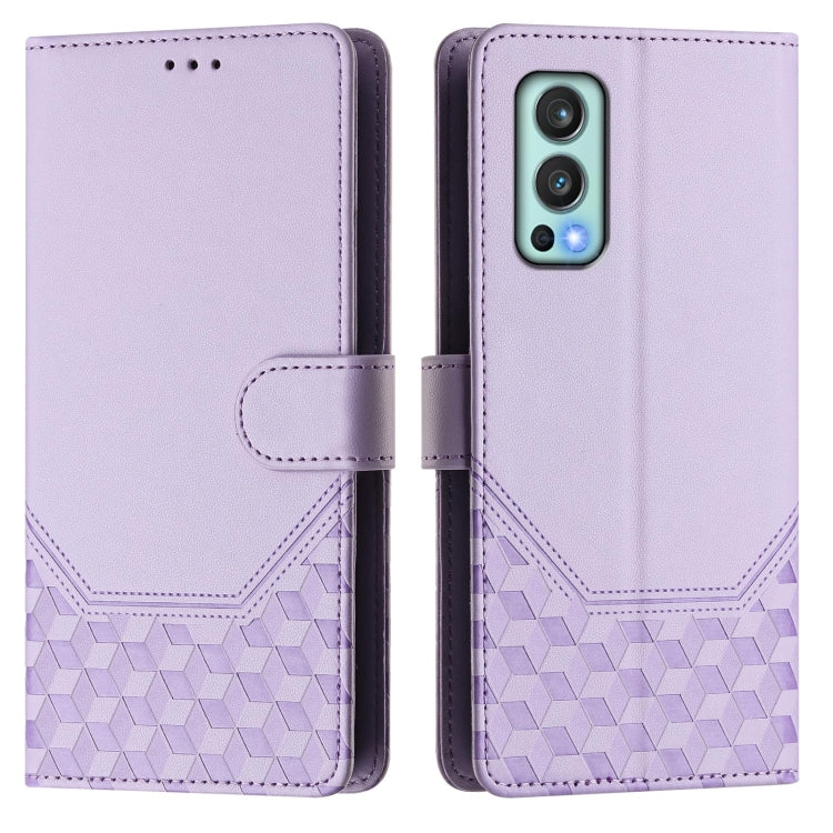For OnePlus Nord 2 Honeycomb Embossing RFID Leather Phone Case