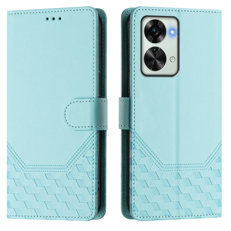 For OnePlus Nord 2T Honeycomb Embossing RFID Leather Phone Case