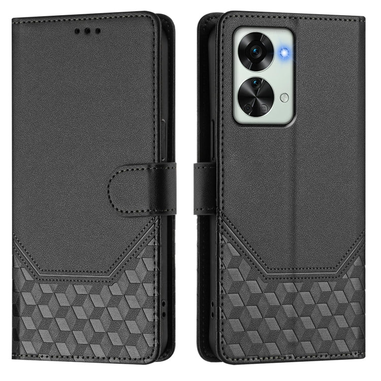 For OnePlus Nord 2T Honeycomb Embossing RFID Leather Phone Case