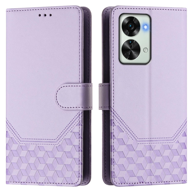 For OnePlus Nord 2T Honeycomb Embossing RFID Leather Phone Case