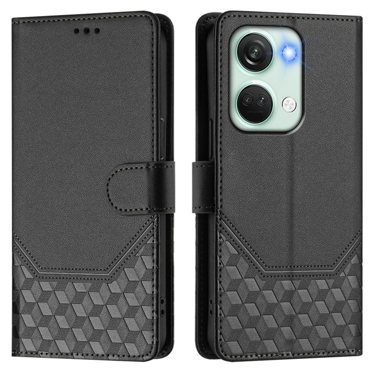For OnePlus Nord 3 / Ace 2V Honeycomb Embossing RFID Leather Phone Case