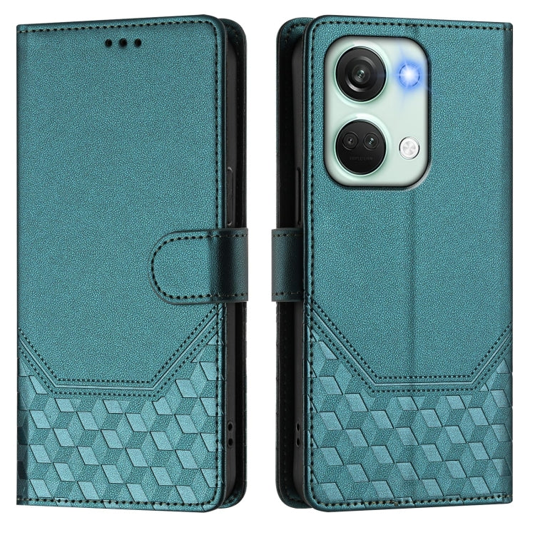 For OnePlus Nord 3 / Ace 2V Honeycomb Embossing RFID Leather Phone Case