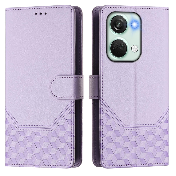 For OnePlus Nord 3 / Ace 2V Honeycomb Embossing RFID Leather Phone Case