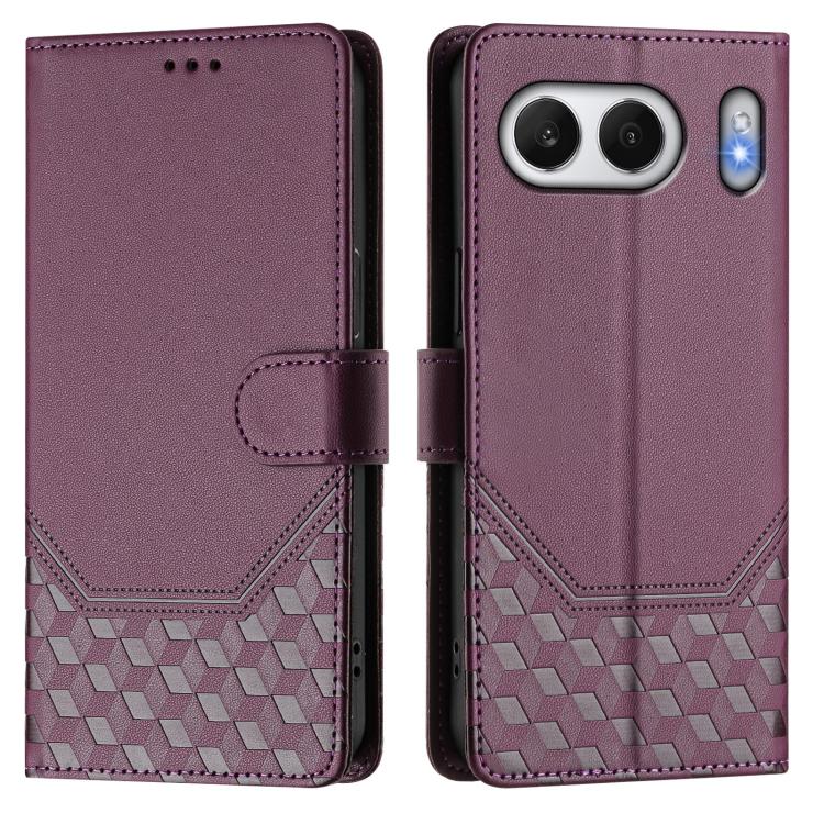 For OnePlus Nord 4 5G Honeycomb Embossing RFID Leather Phone Case