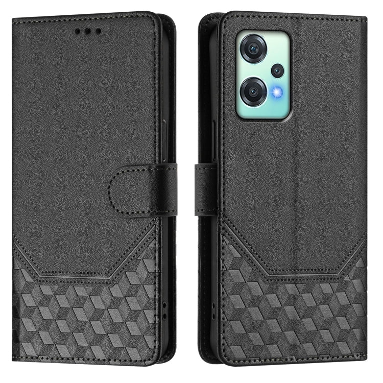 For OnePlus Nord CE 2 Lite / Nord 2 Lite Honeycomb Embossing RFID Leather Phone Case