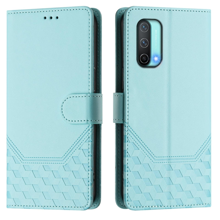 For OnePlus Nord CE 5G Honeycomb Embossing RFID Leather Phone Case