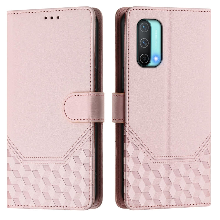 For OnePlus Nord CE 5G Honeycomb Embossing RFID Leather Phone Case