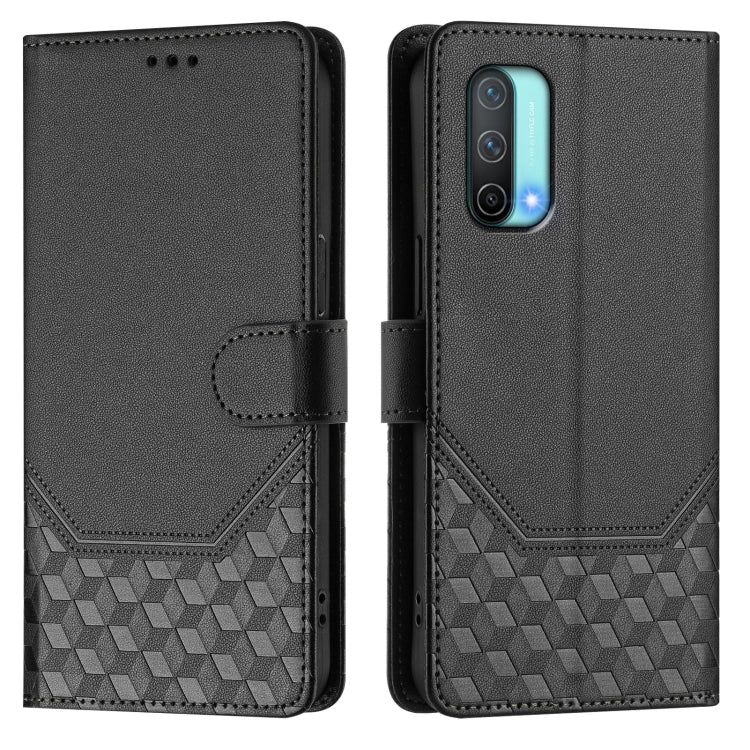 For OnePlus Nord CE 5G Honeycomb Embossing RFID Leather Phone Case