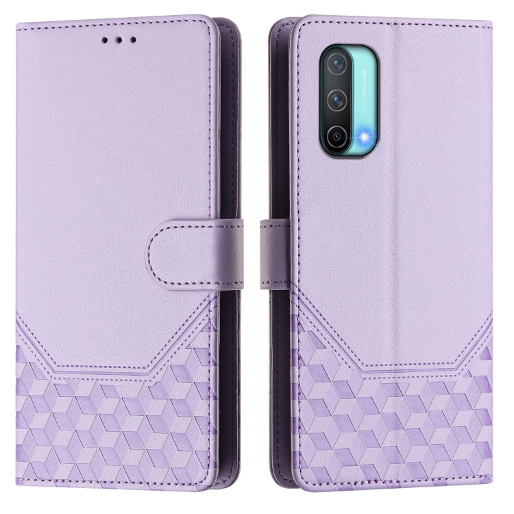 For OnePlus Nord CE 5G Honeycomb Embossing RFID Leather Phone Case