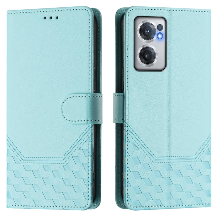 For OnePlus Nord CE 2 5G Honeycomb Embossing RFID Leather Phone Case